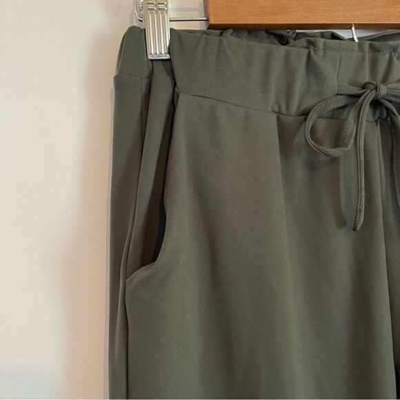 Joie High Rise Elastic Waist Drawstring Pull On Pants Olive Green Small - Picture 6 of 8